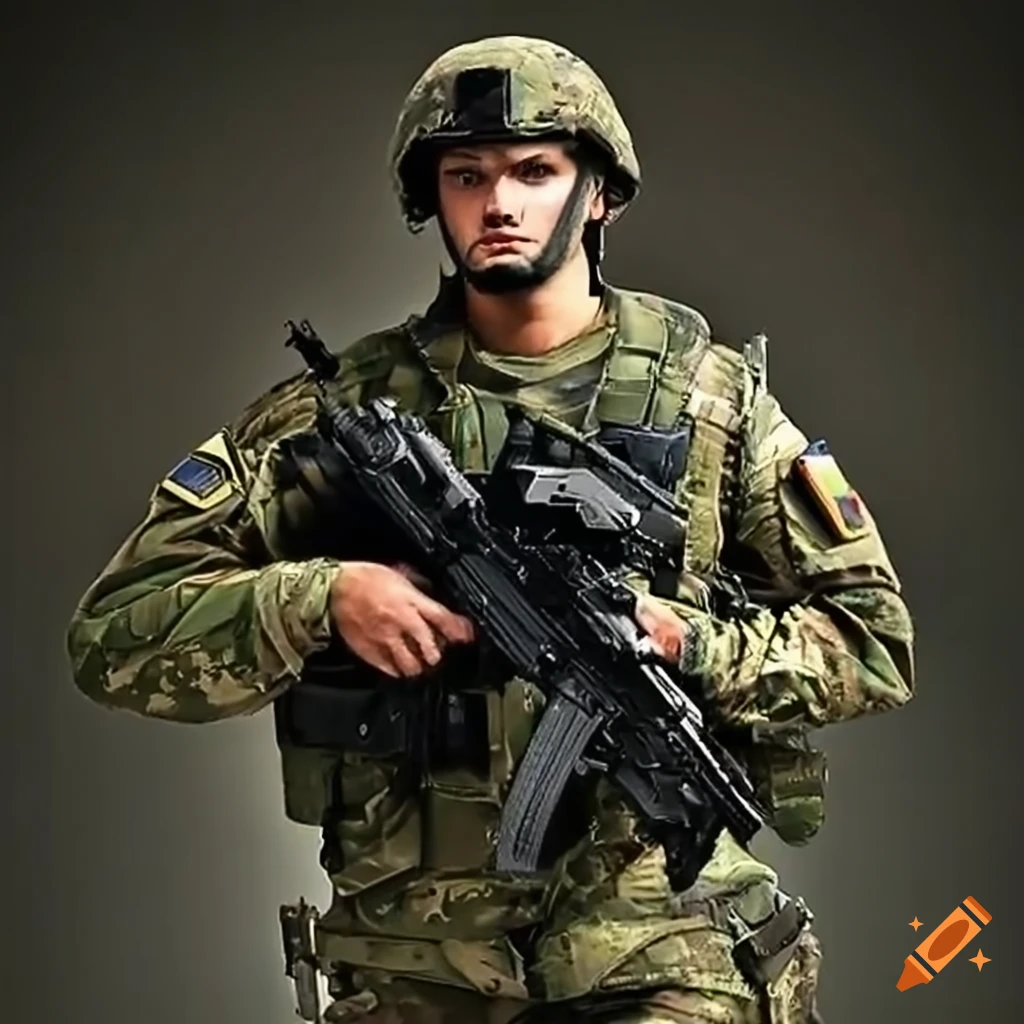 Bulgarian army soldier in US army uniform