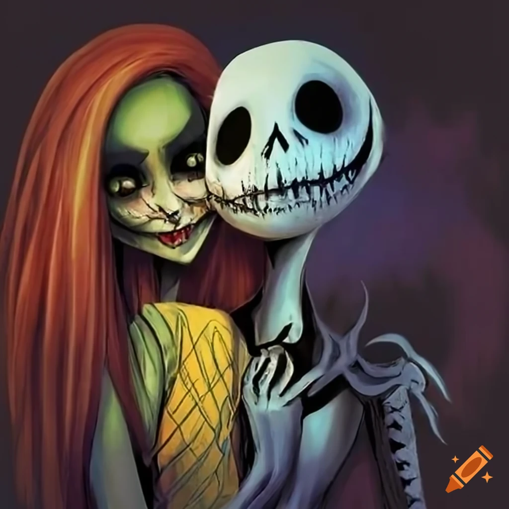 Horror movie characters, jack and sally