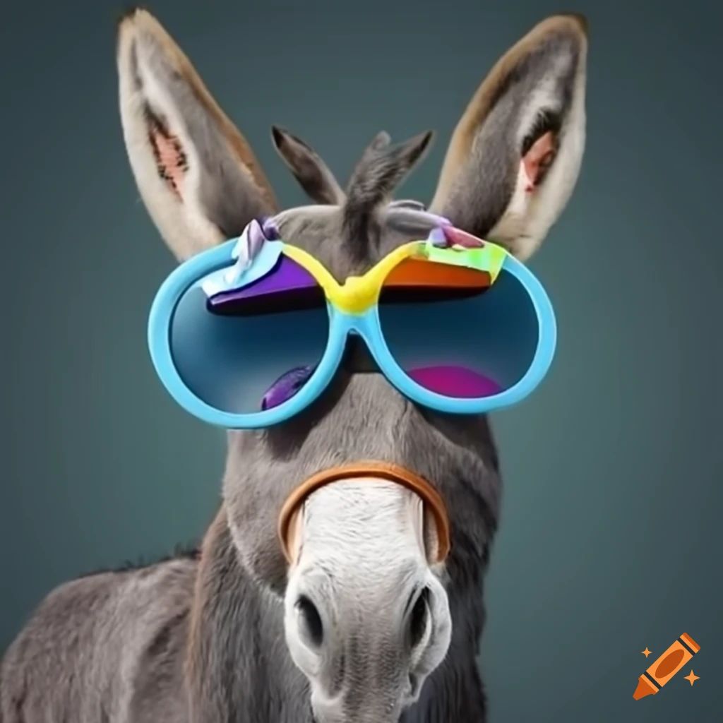 donkey wearing sunglasses at a party