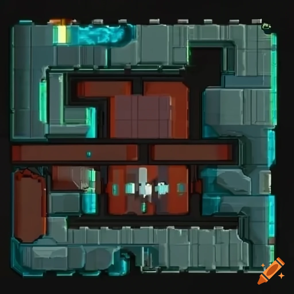 2d game layout map with rocks on Craiyon