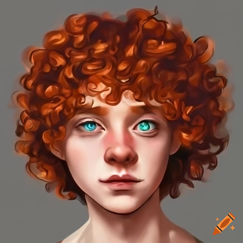 Detailed Digital Art Of A Male With Red Hair And Teal Eyes On Craiyon