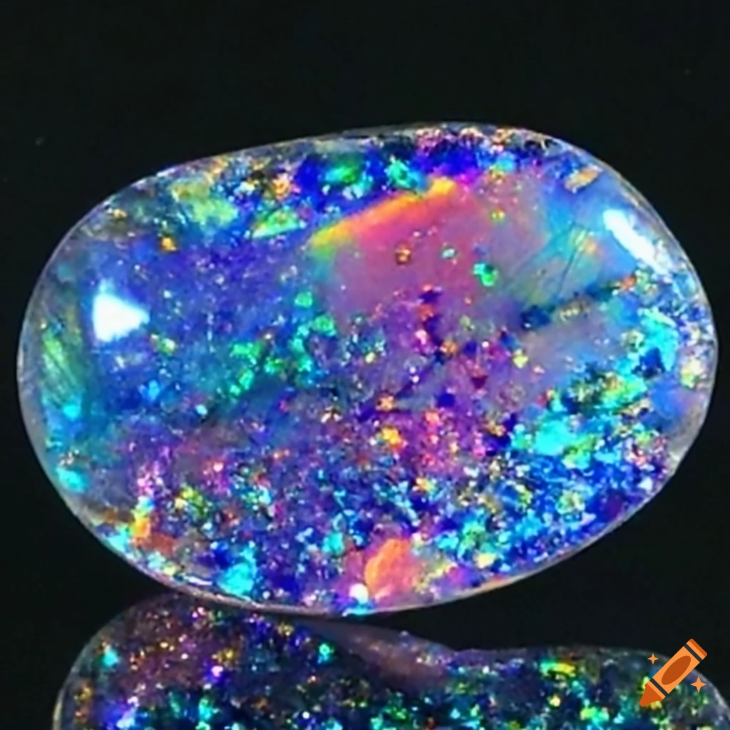 Closeup of glittering precious gemstones on Craiyon