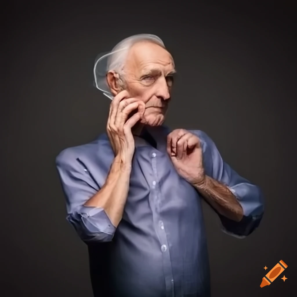 Portrait of a stylish elderly man with large ears on Craiyon