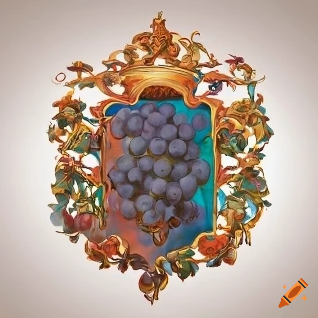 school of art crest with grapes
