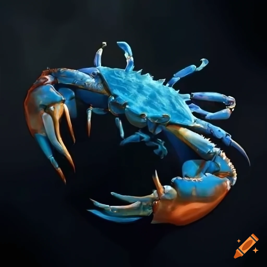 blue crab creature staring intimidatingly
