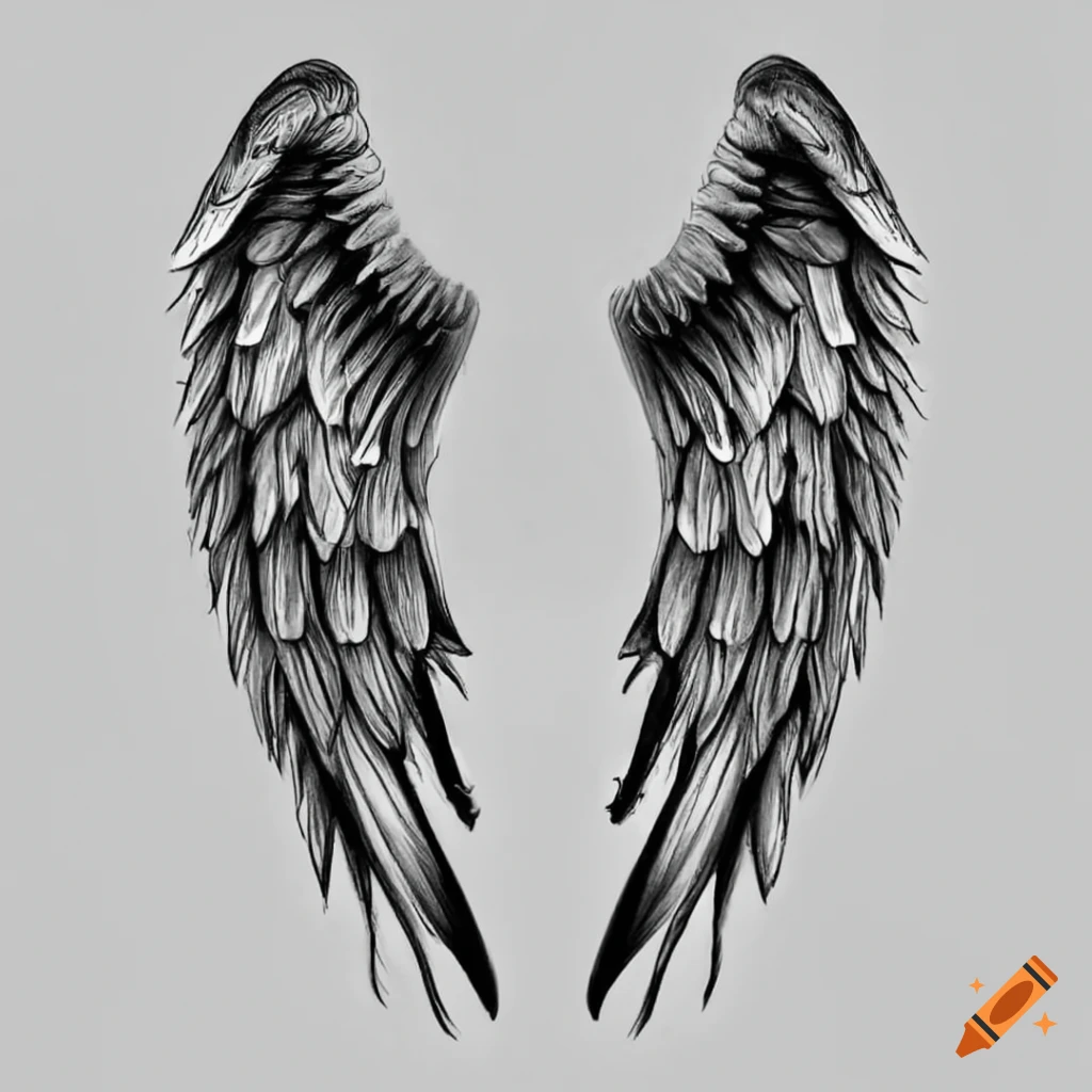Simple angel wings tattoo Royalty Free Vector Image-cheohanoi.vn