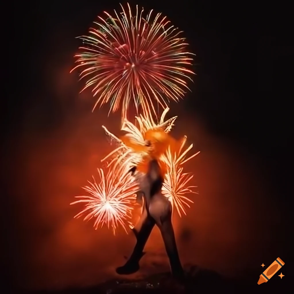 fireworks set off by a female fox