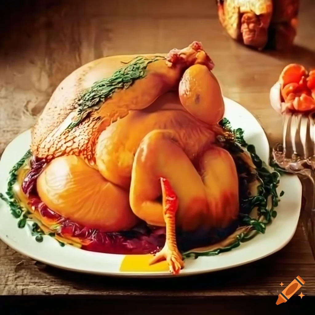 Retro style gelatin mold turkey for thanksgiving