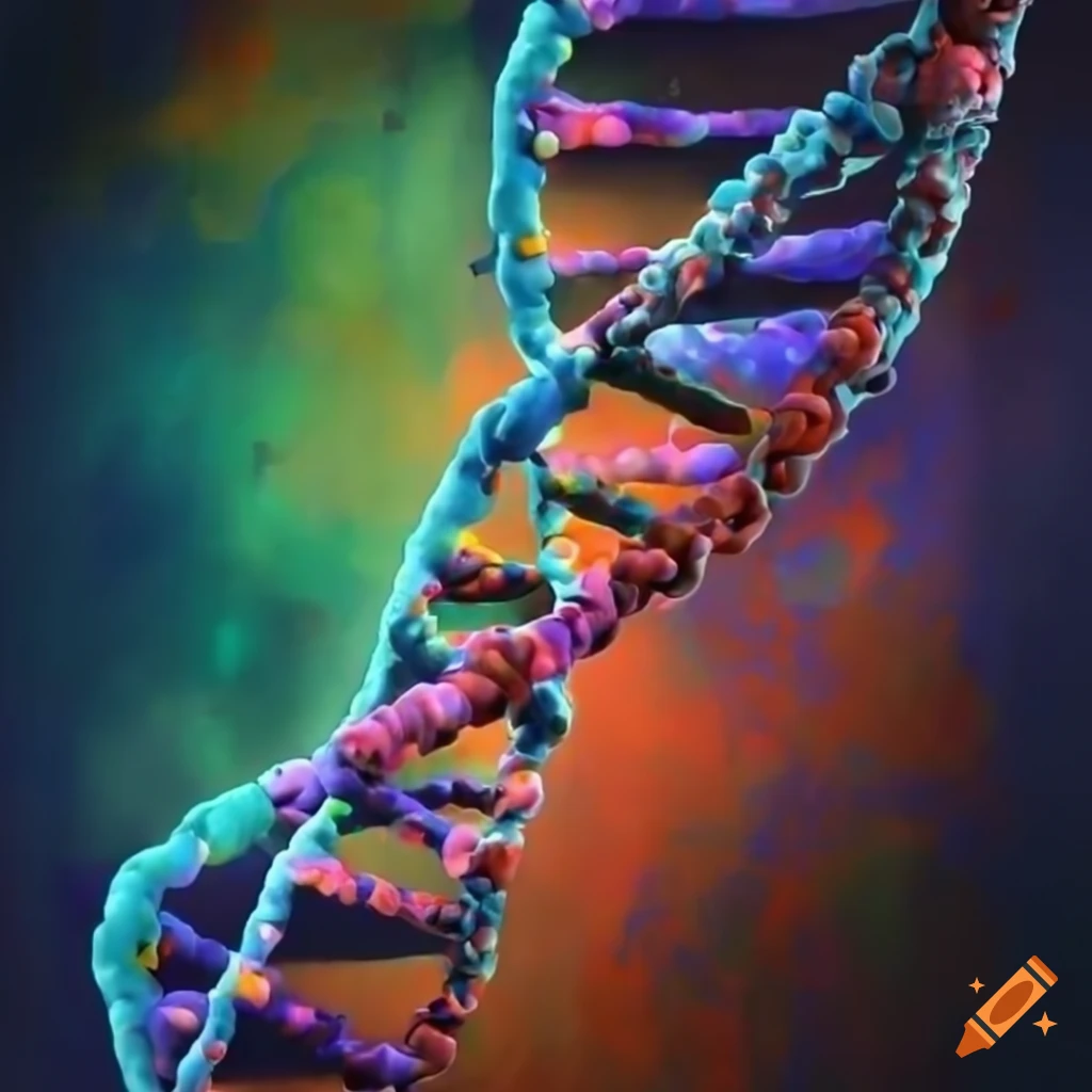 Painting Of Dna Strand And Protein Pairs On Craiyon