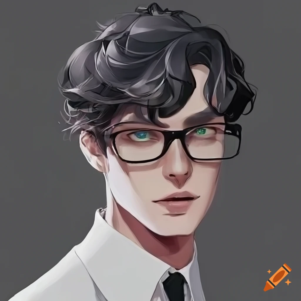 portrait of a handsome scientist with glasses