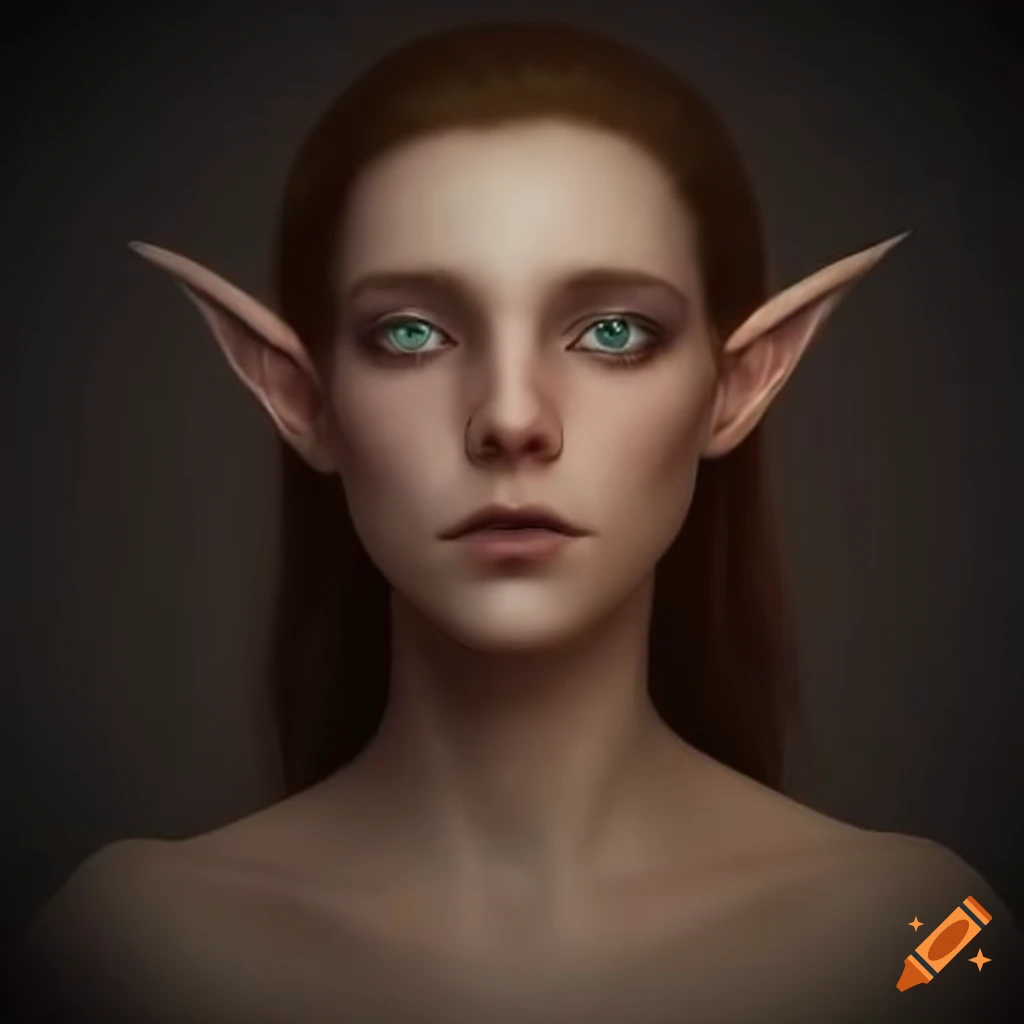 Illustration of a captivating half-elf with different colored eyes on ...