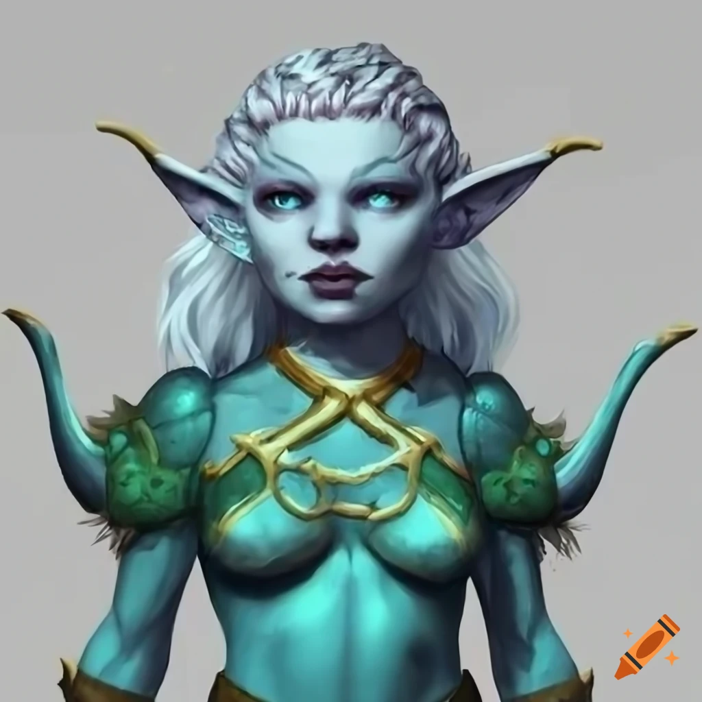 female gnome ocean druid with white hair