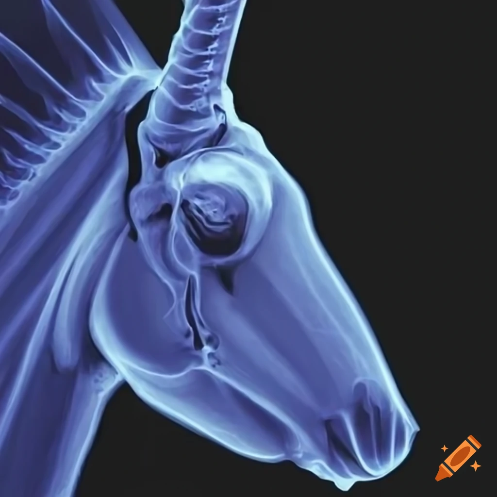 x-ray of a winged unicorn