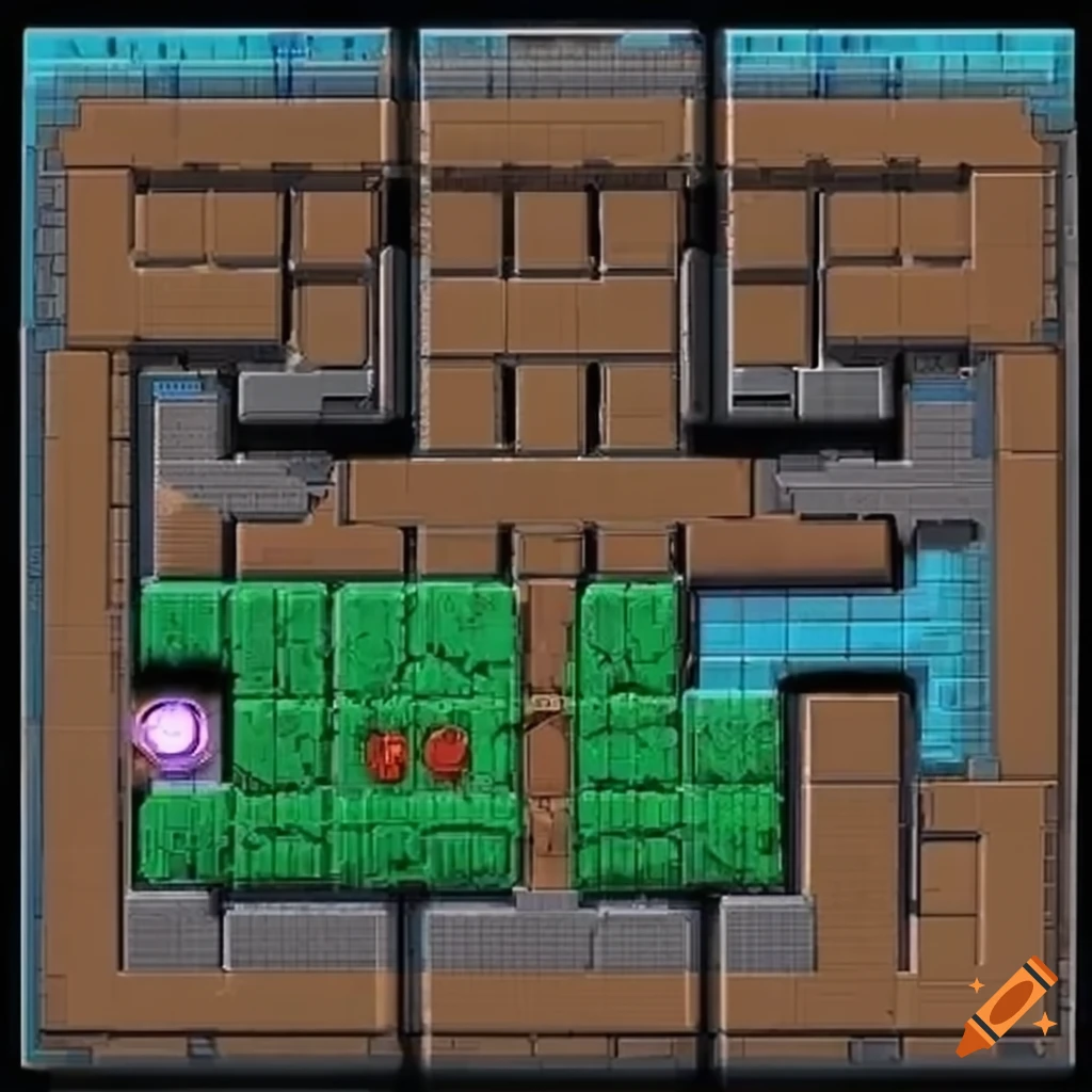 Layout map of a metroid-like platformer game