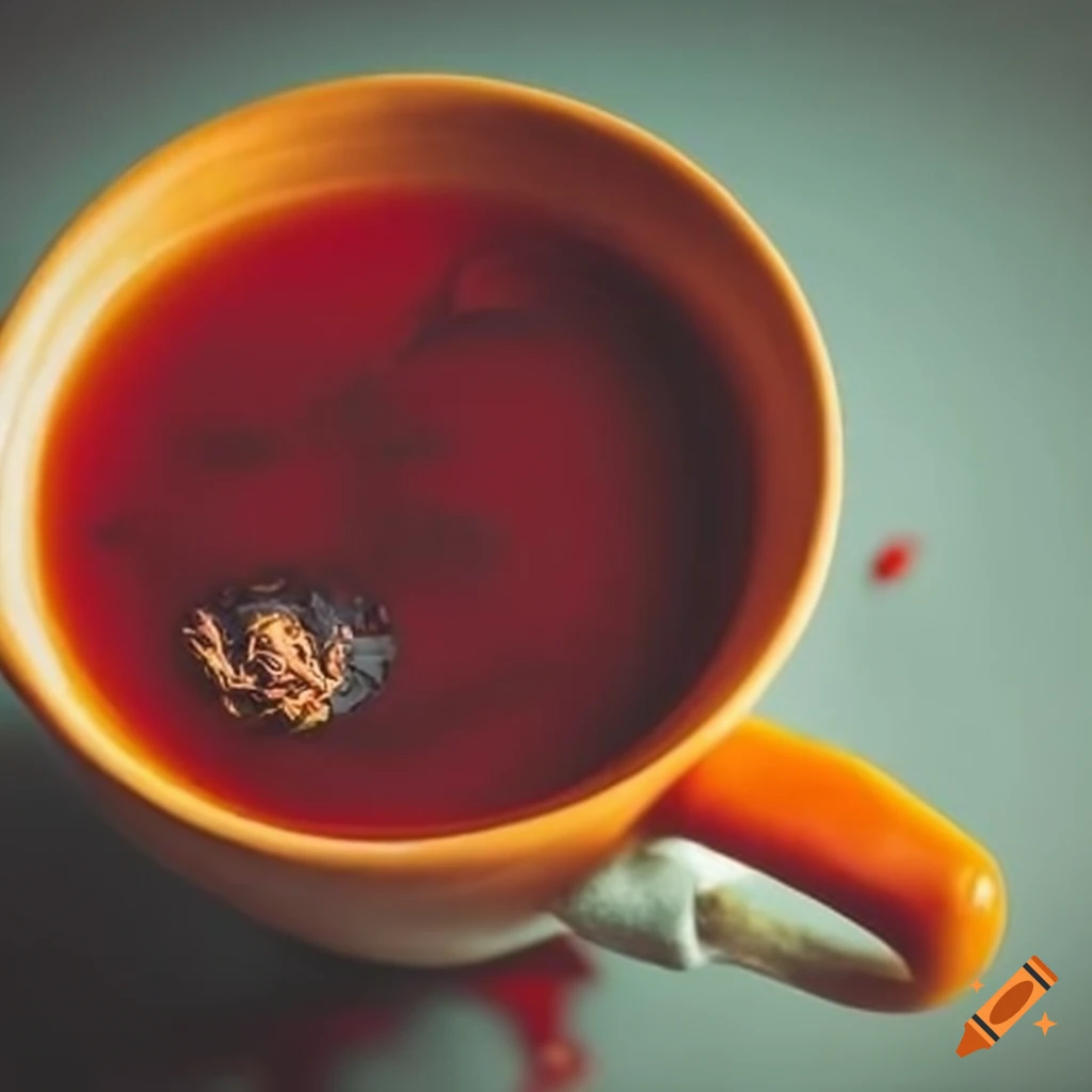 image of a rotten bell pepper and red tea