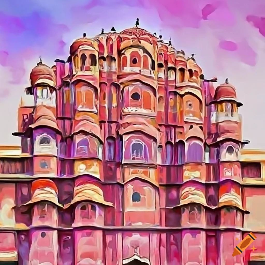 Pink palace in jaipur on Craiyon
