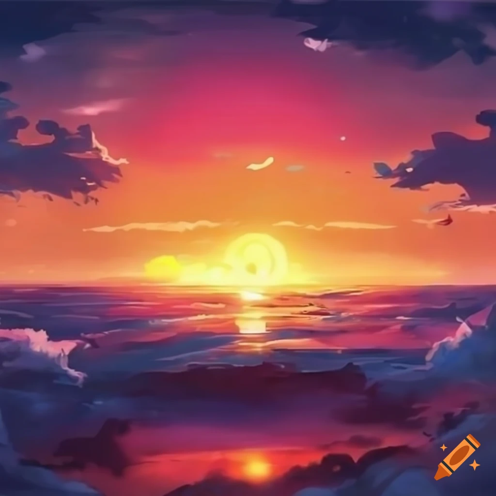 Aesthetic Anime Sunset Wallpapers Stock Photo, Picture and Royalty Free  Image. Image 195949039.