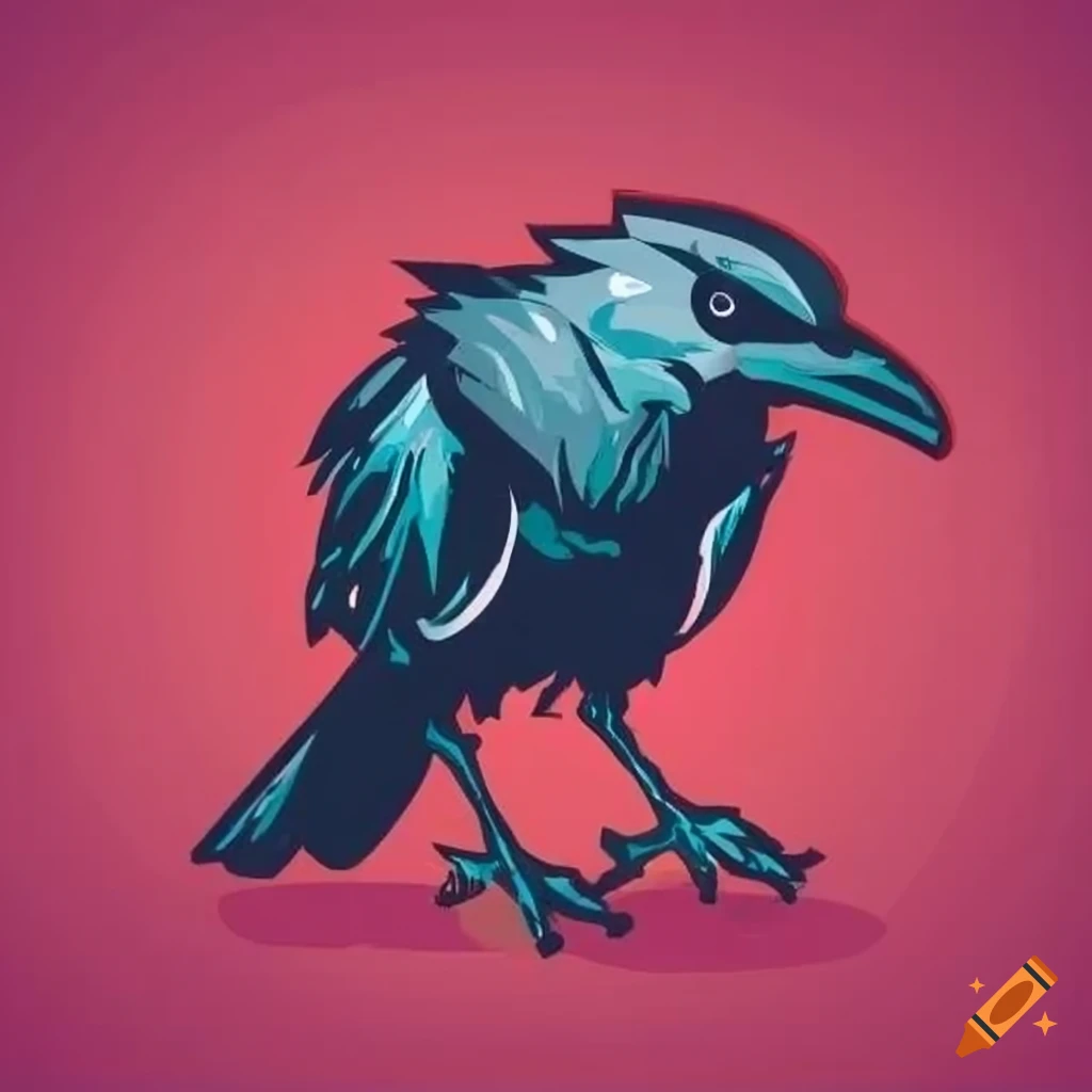 Playful crow logo for gaming channel on Craiyon