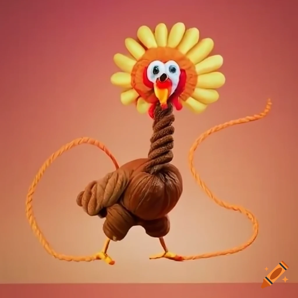 Thanksgiving turkey jumping rope