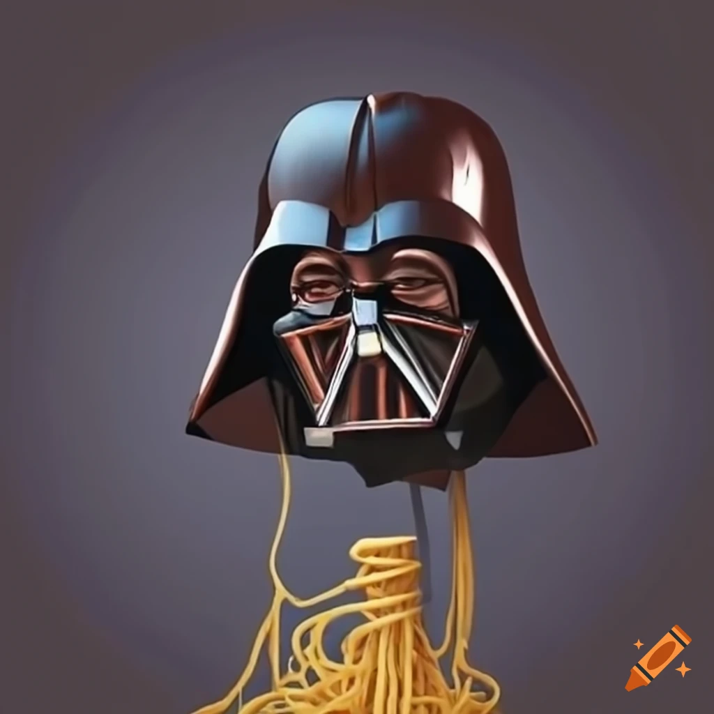 Meme of darth vader with pasta hair on Craiyon
