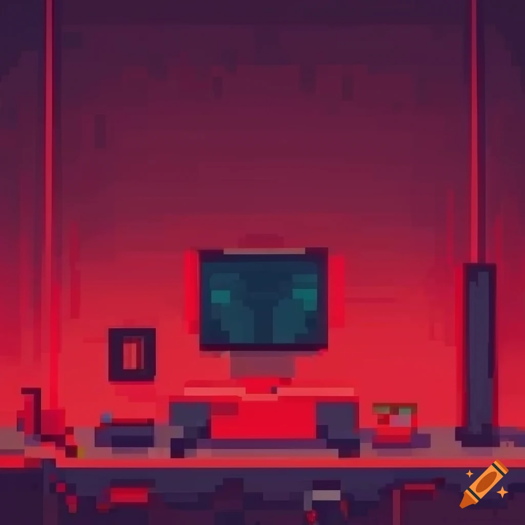 red pixelart gaming background