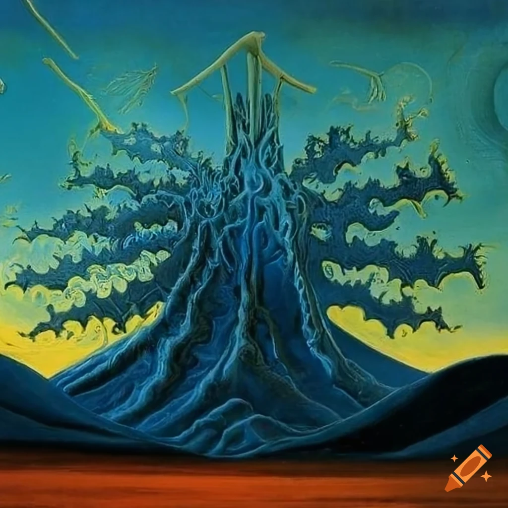 Collection of abstract art paintings on Craiyon