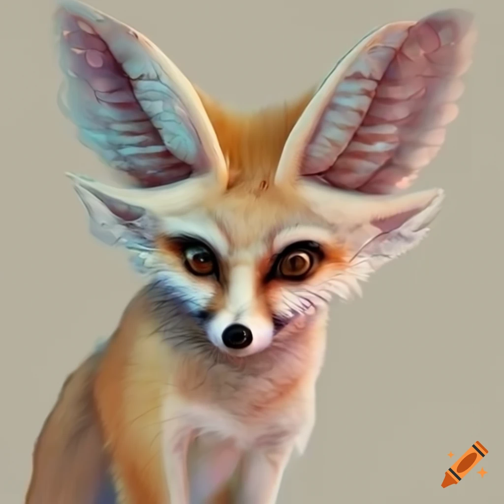 Fennec fox with fairy wings on Craiyon