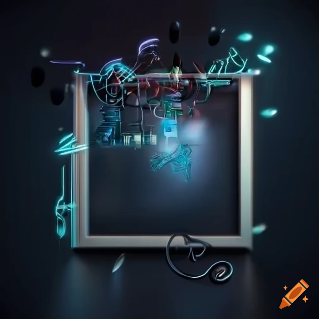 Creative photo frame with music player and visualization