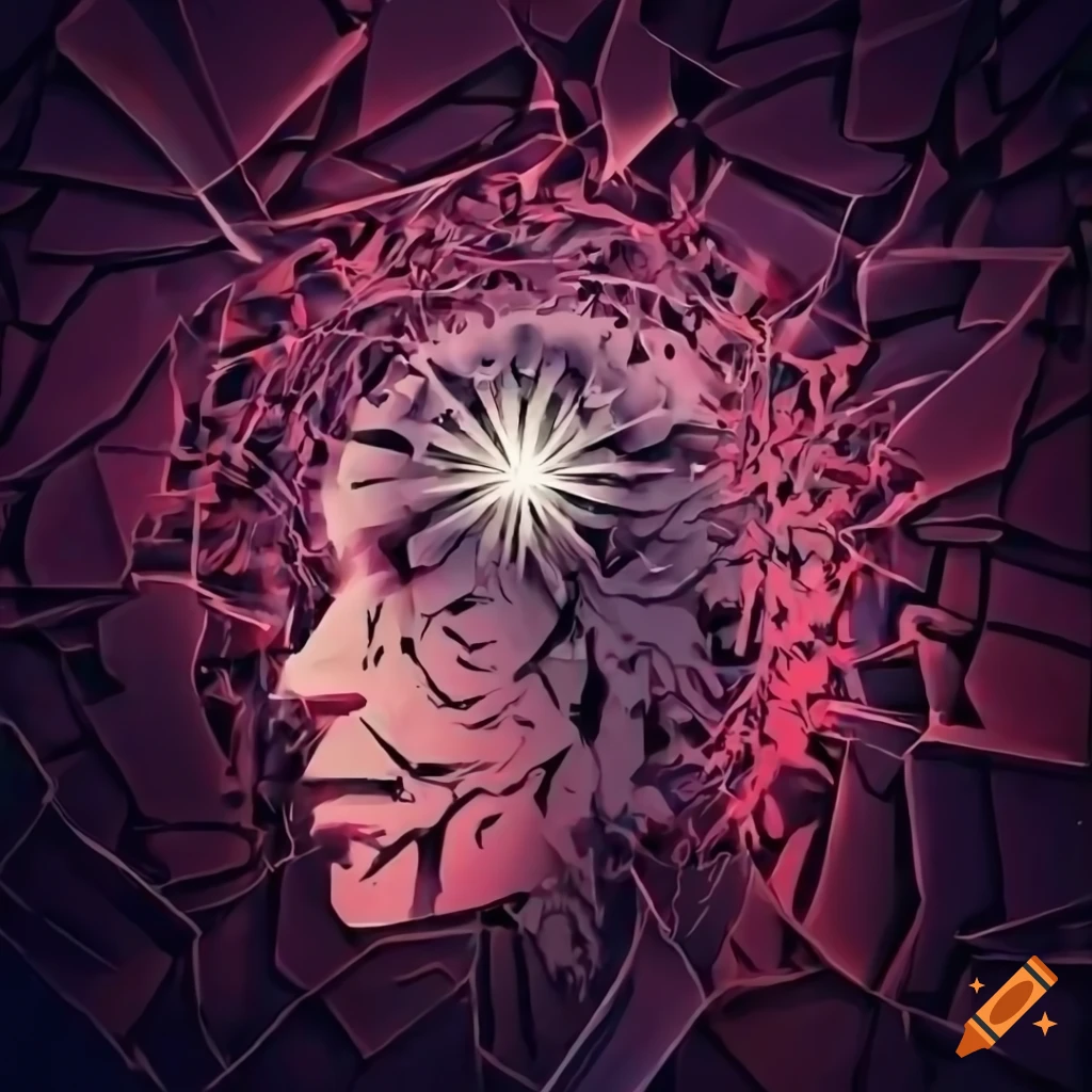 chaotic illustration of a shattered mind