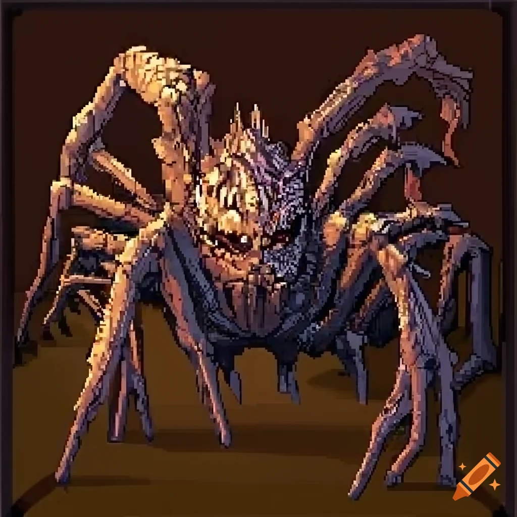 32bit rpg game giant spider enemy