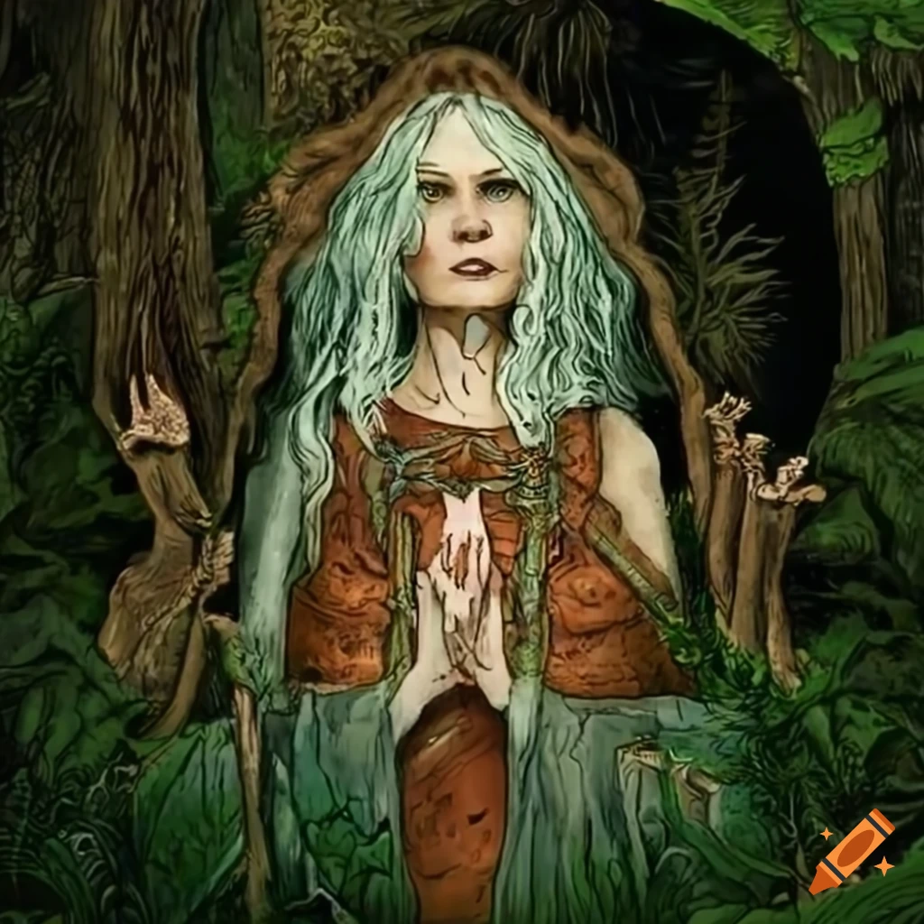 Tarot Card With An Old Druid In Nature On Craiyon