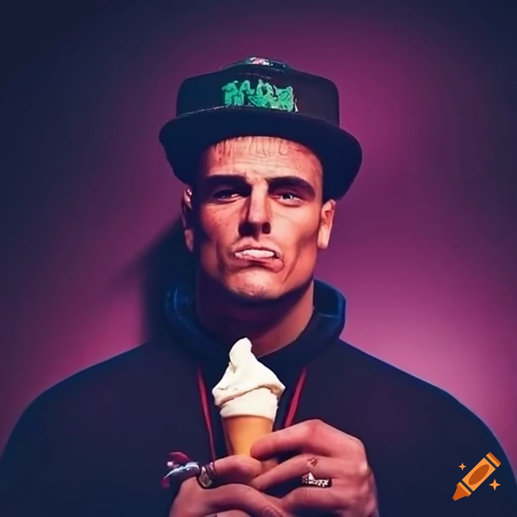 Vanilla Ice Eating Ice Cream In A Cinema On Craiyon