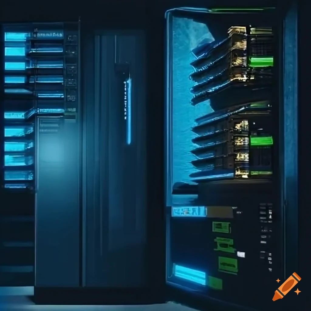 Image depicting a server room on Craiyon