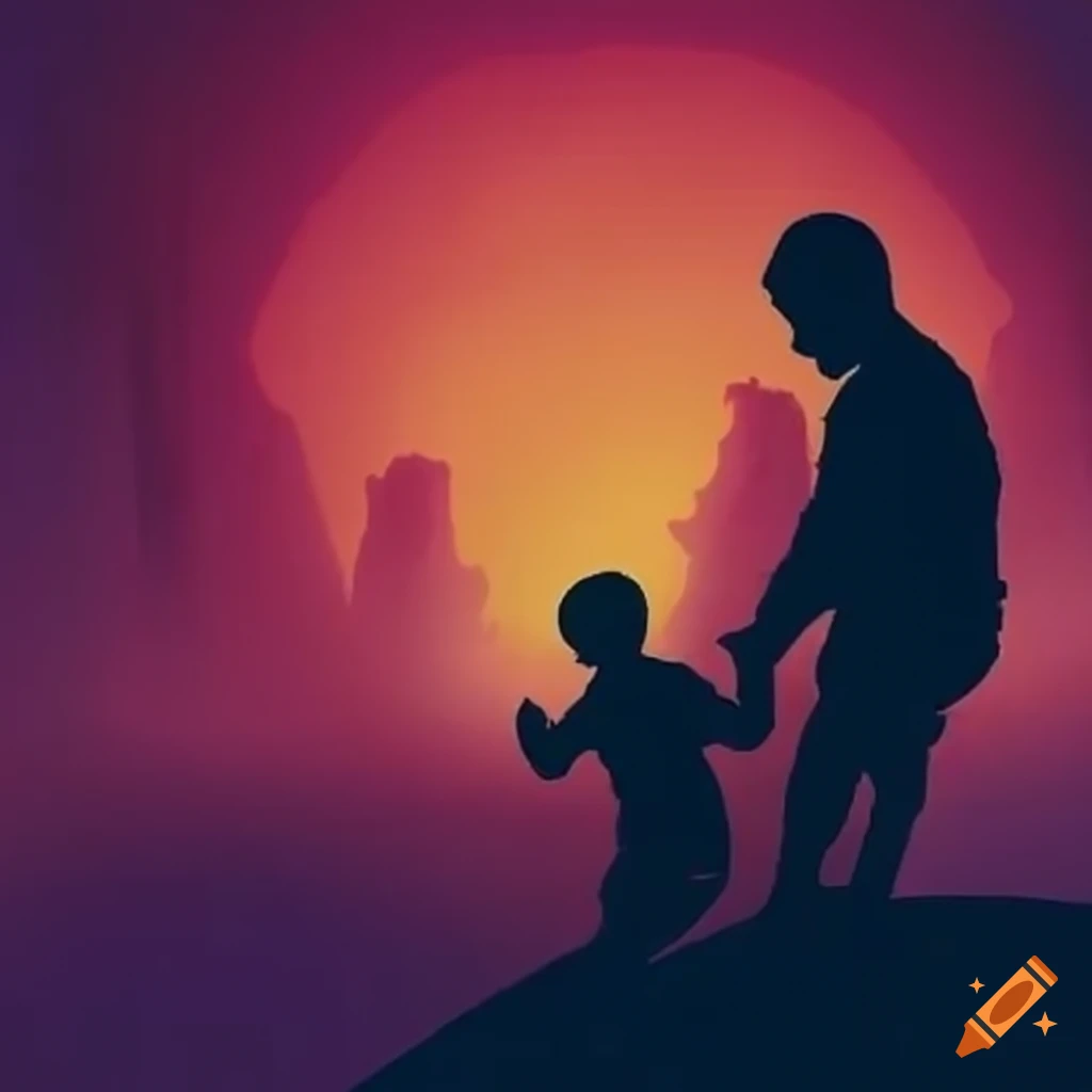 Silhouette of man and toddler, Father Family Child, daughter, hand, people  png | PNGEgg