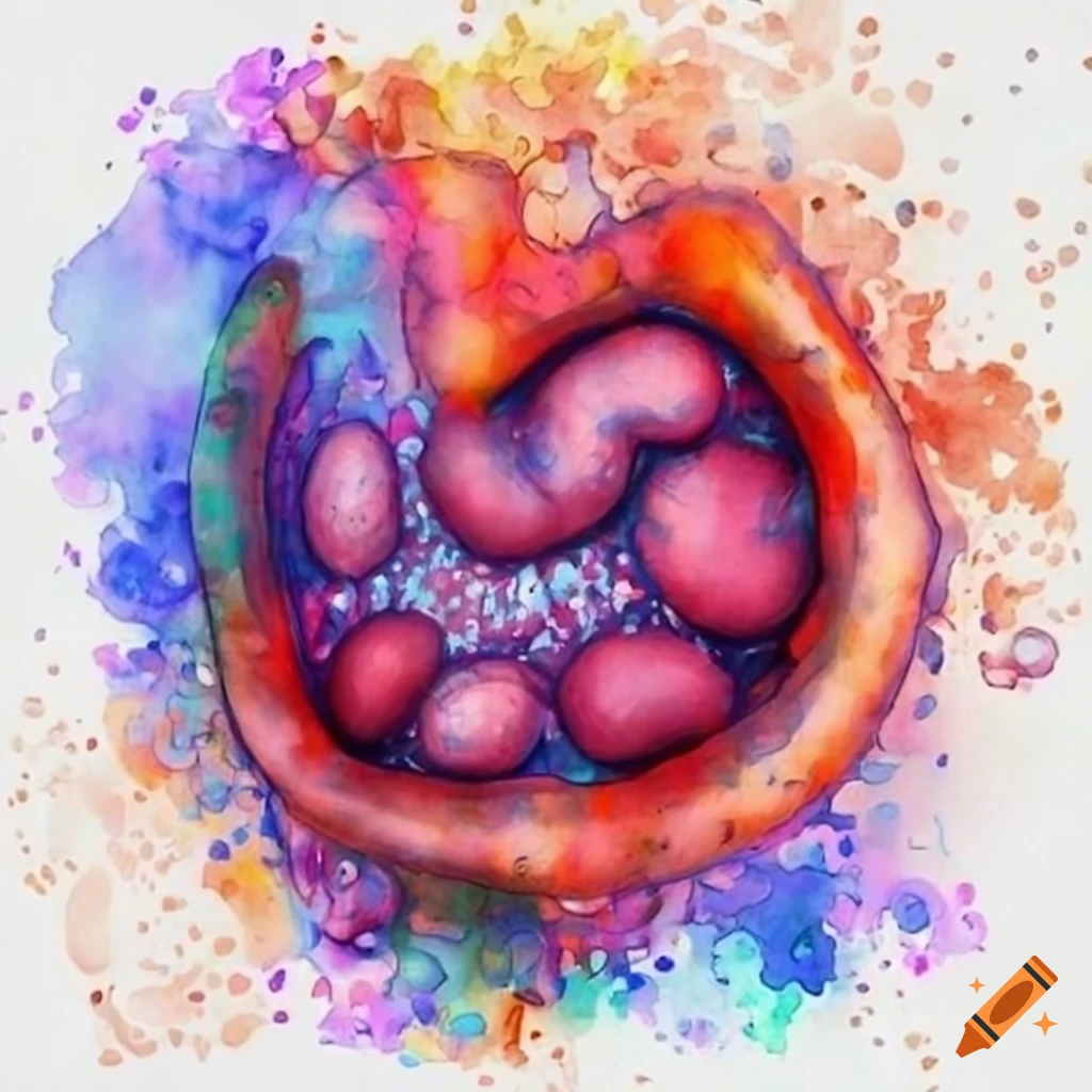 abstract representation of blood cells and internal organs