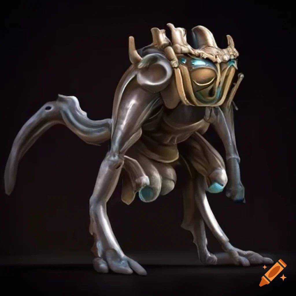 image of a biomechanical tuba creature vehicle
