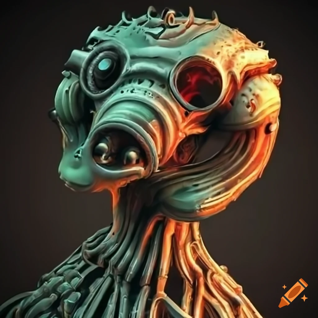 biomechanical creature in a futuristic city