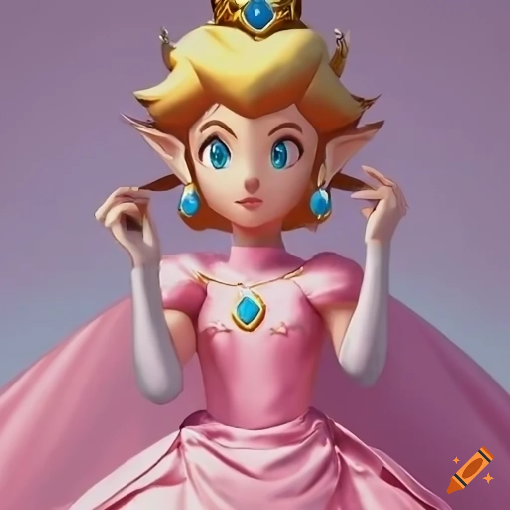 Cosplay of link in a pink silk ballgown