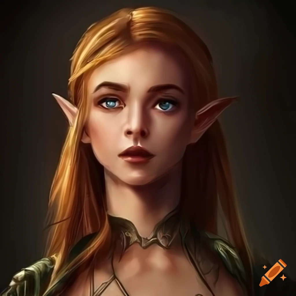 Digital art of a beautiful young female elf on Craiyon
