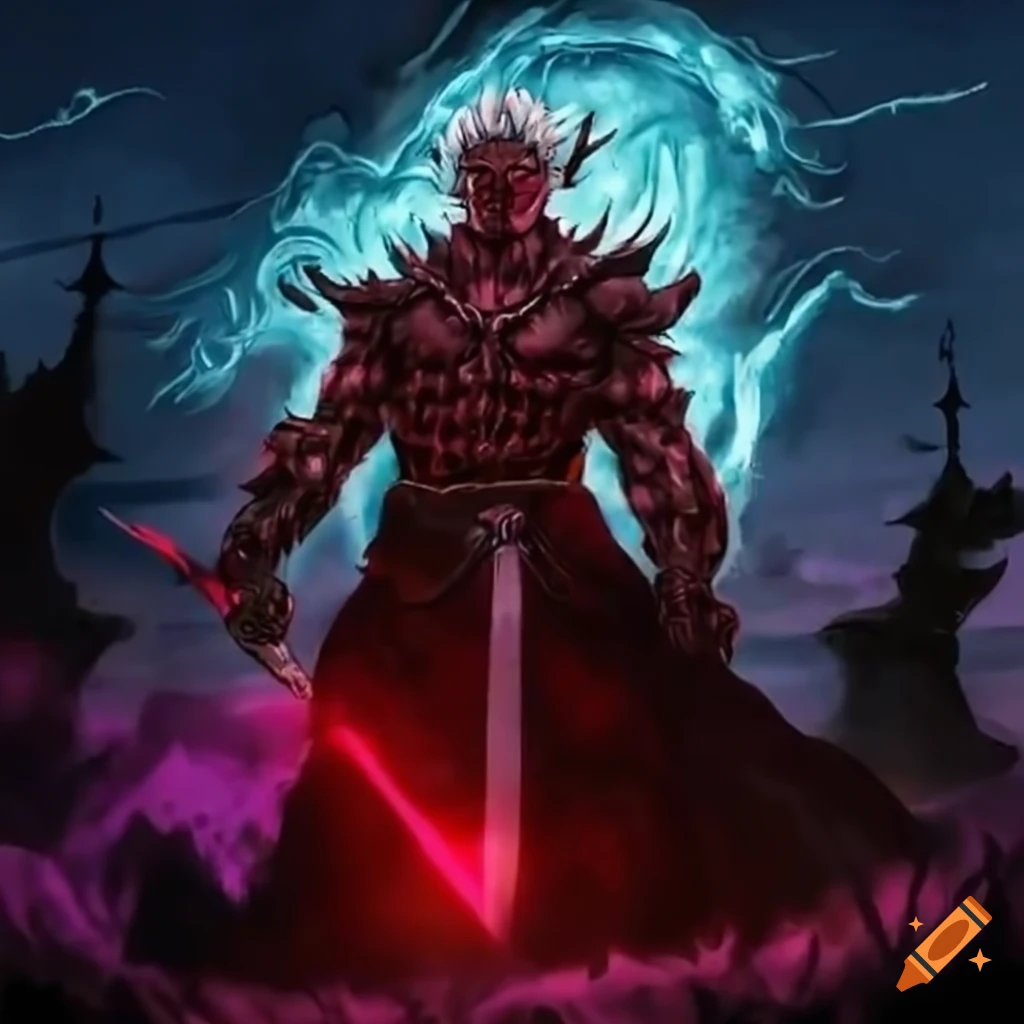 artwork of Akuma and Griffith fusion from Berserk