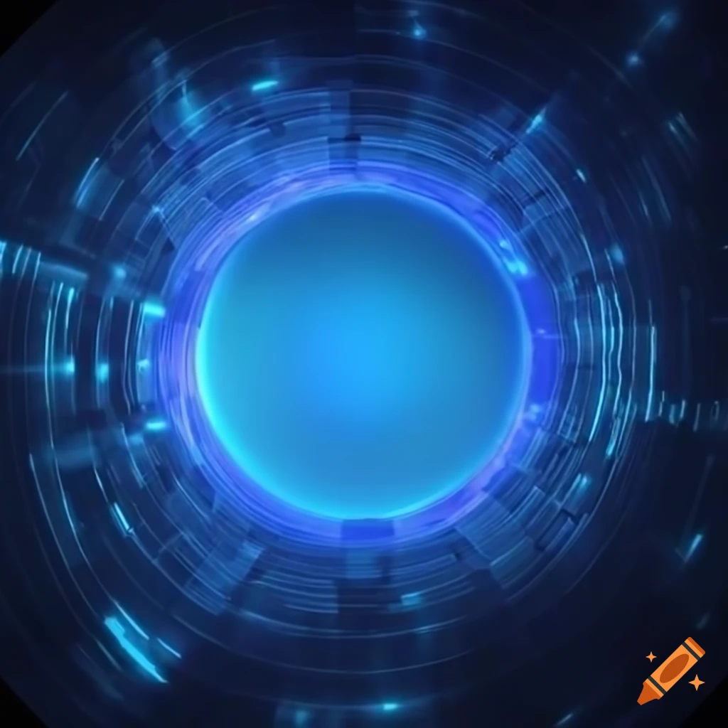 blue hologram screen CGI rendering