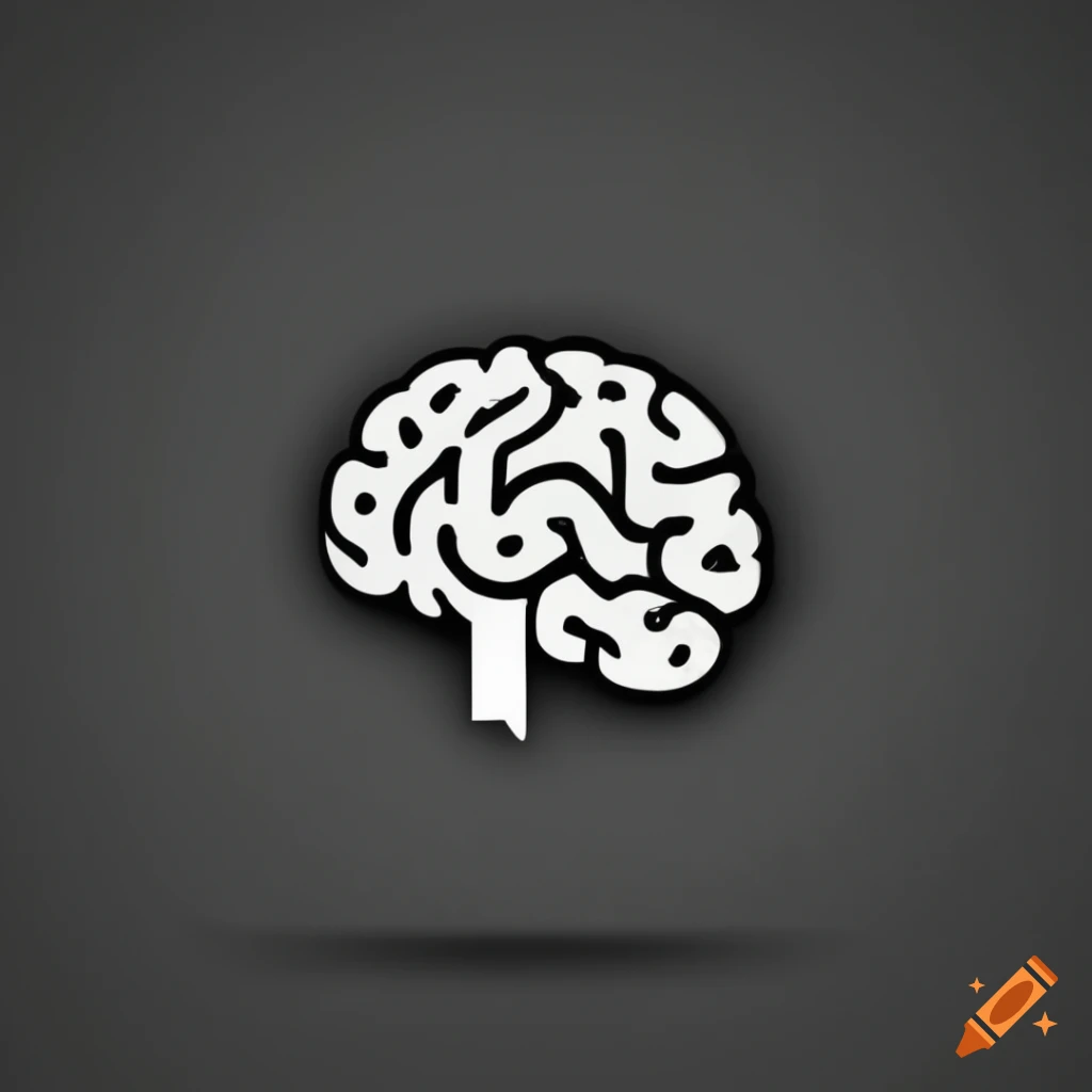 minimalist YouTube logo with a brain