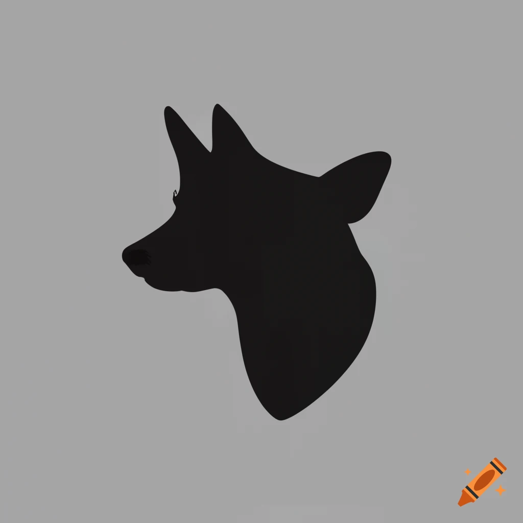 minimalistic profile silhouette of a German Shepherd dog