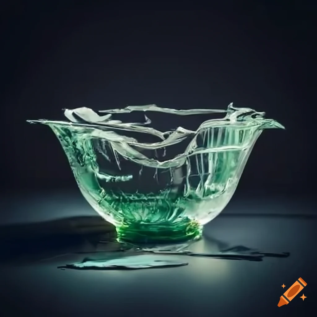 Broken glass punch bowl in the back of an suv on Craiyon