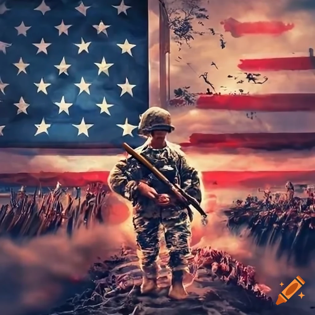 Image representing veterans day with american flag