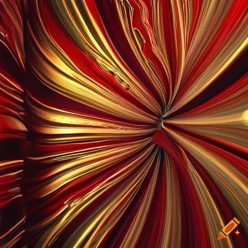 Abstract red and gold artwork on Craiyon