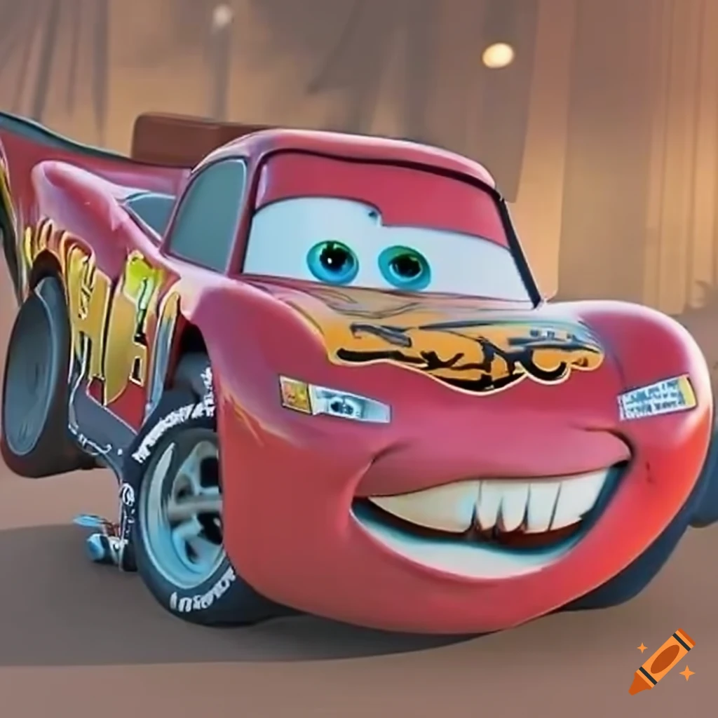 Image of lightning mcqueen and mater racing