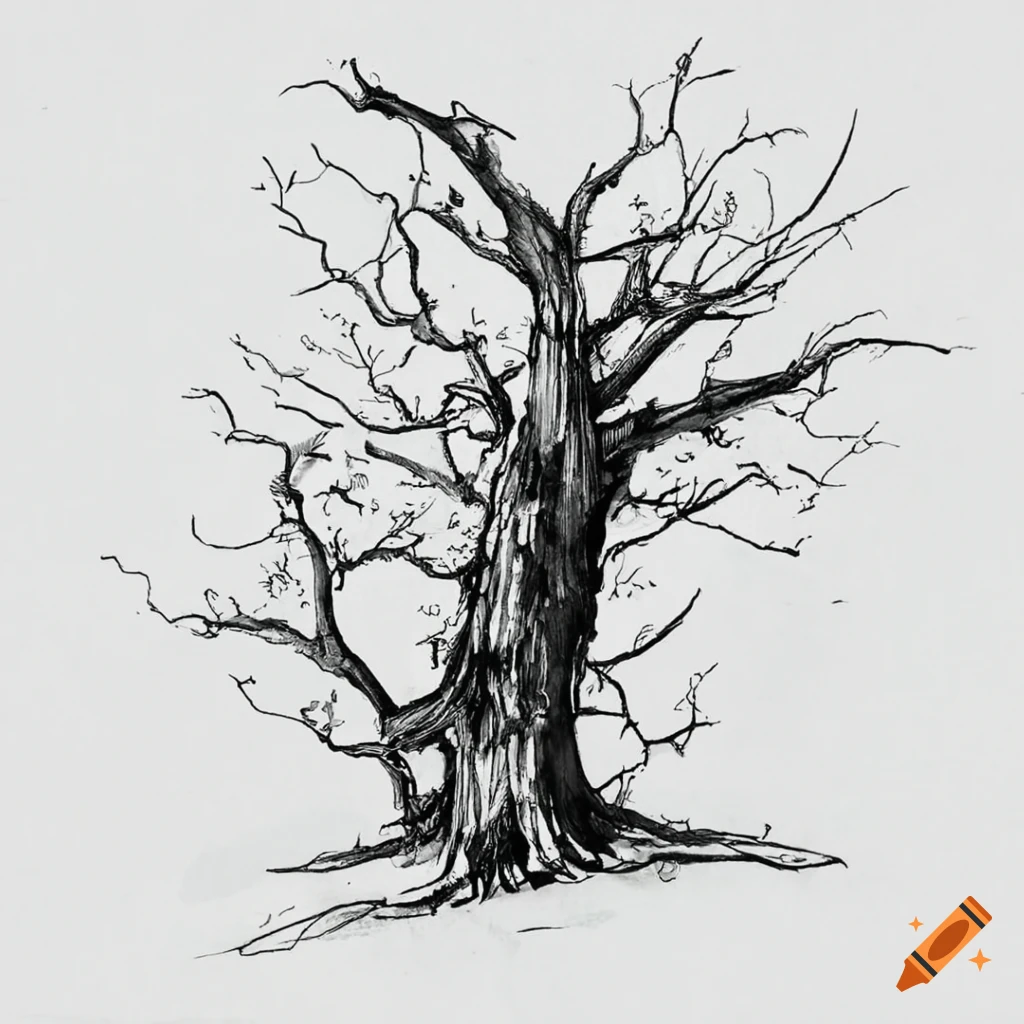 Halloween tree half silhouette theme 1 - Stock Illustration [43447614] -  PIXTA