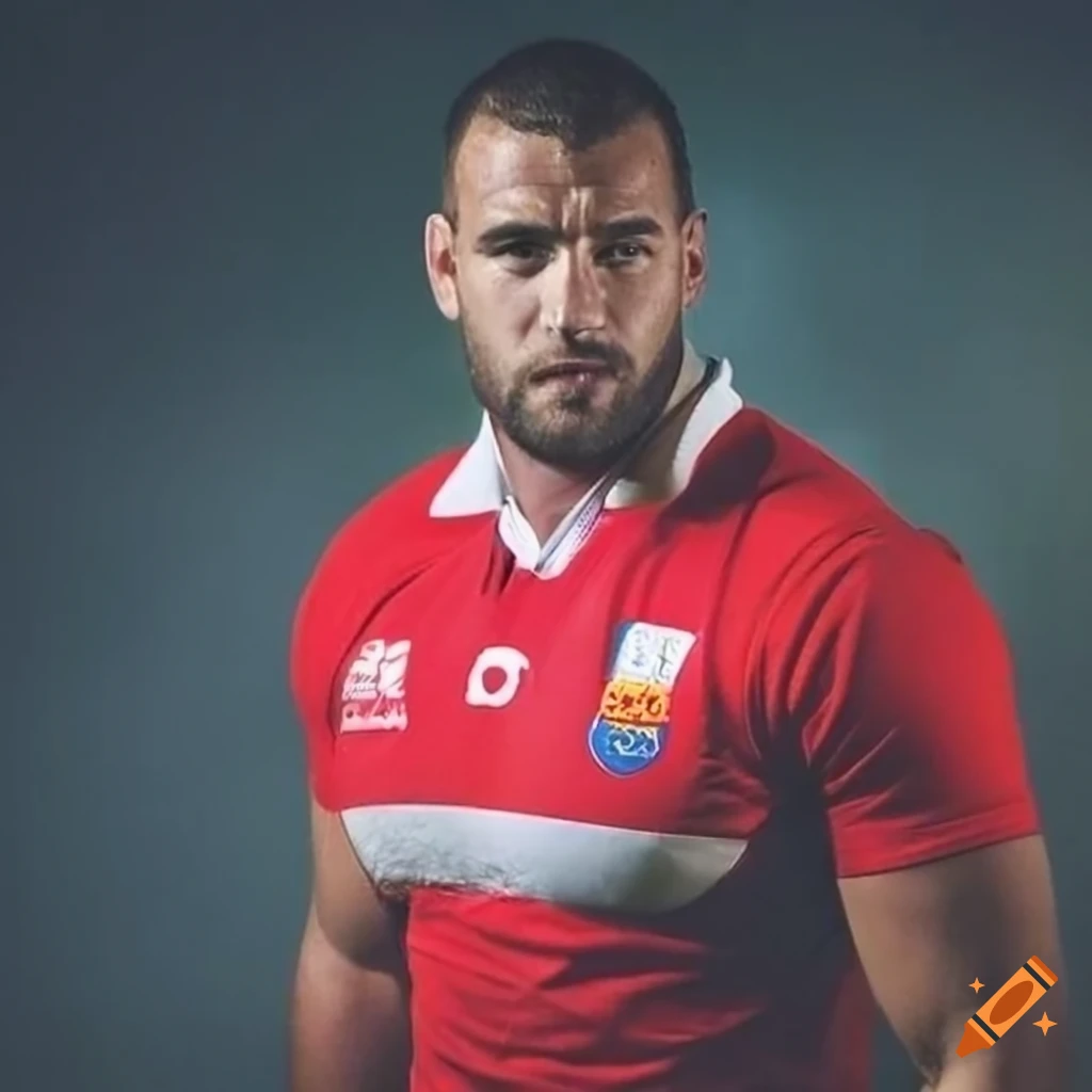 Portrait Of A 30 year old Basque Rugby Player With A Moustache On Craiyon