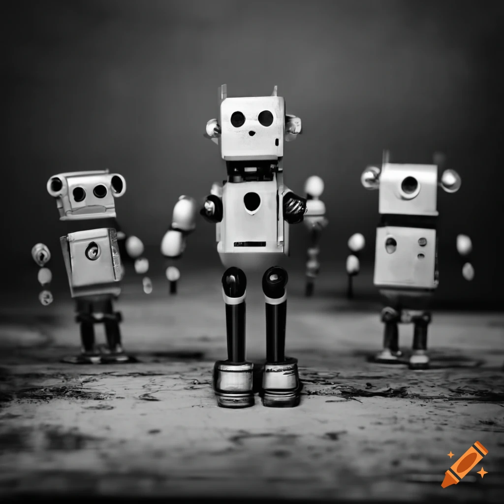 Robots playing music on Craiyon